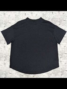 Old Navy Black Short Sleeve Mock Neck Tee - Boxy Fit Size Large